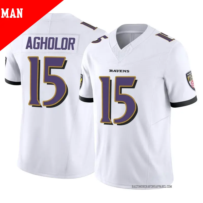 Men s 15 Nelson Agholor Baltimore Ravens Limited White Vapor F.U.S.E. Jersey