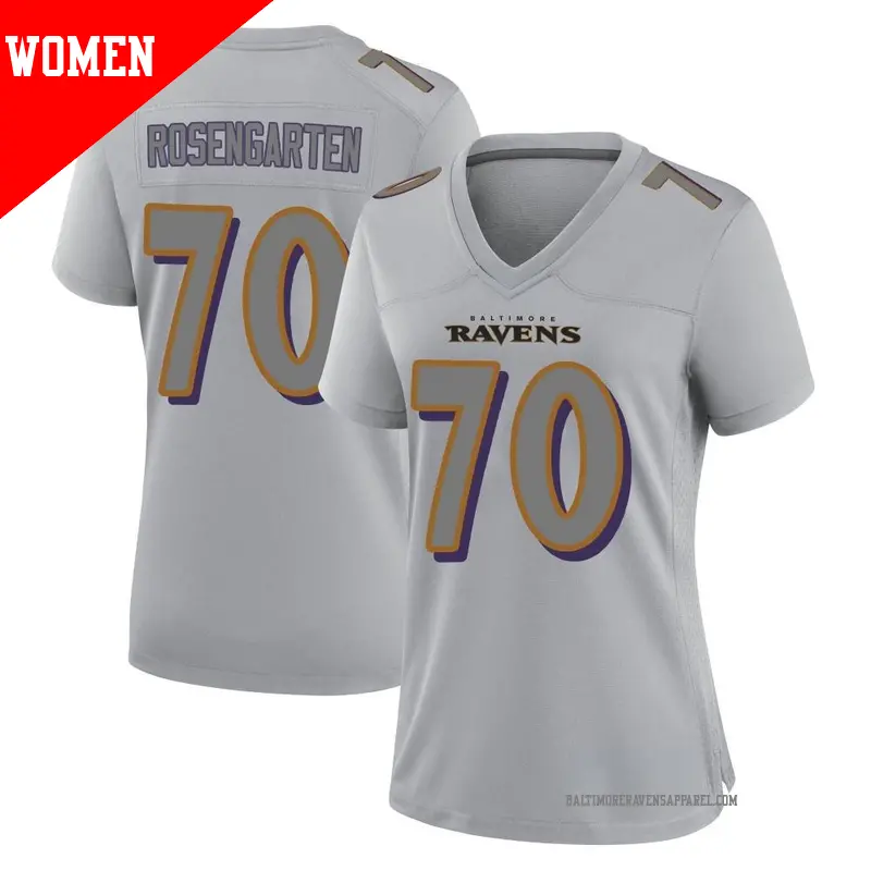 Women's ＃70 Roger Rosengarten Baltimore Ravens Game Gray Atmosphere Fashion Jersey